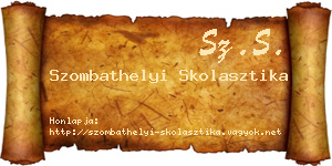 Szombathelyi Skolasztika névjegykártya